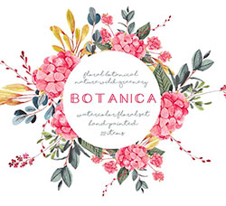 16张高清背景透明的北欧风水彩植物花卉PNG图片：Botanica - watercolor set
